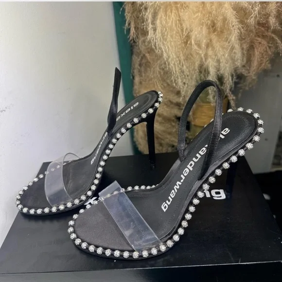 Alexander Wang Nova Crystal Slingback Sandal - Picture 2 of 8
